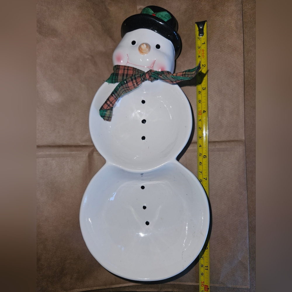 Ceramic Snowman Serving Dish